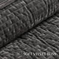 thumbnail image 5 of EVERGRACE Velvet Quilt Set King Size, Luxurious Soft Quilted Bedding Sets, Lightweight Velvet Comforter for All Season, Striped Channel Bedspread Coverlet with 2 Shams, Washed Black, 5 of 8
