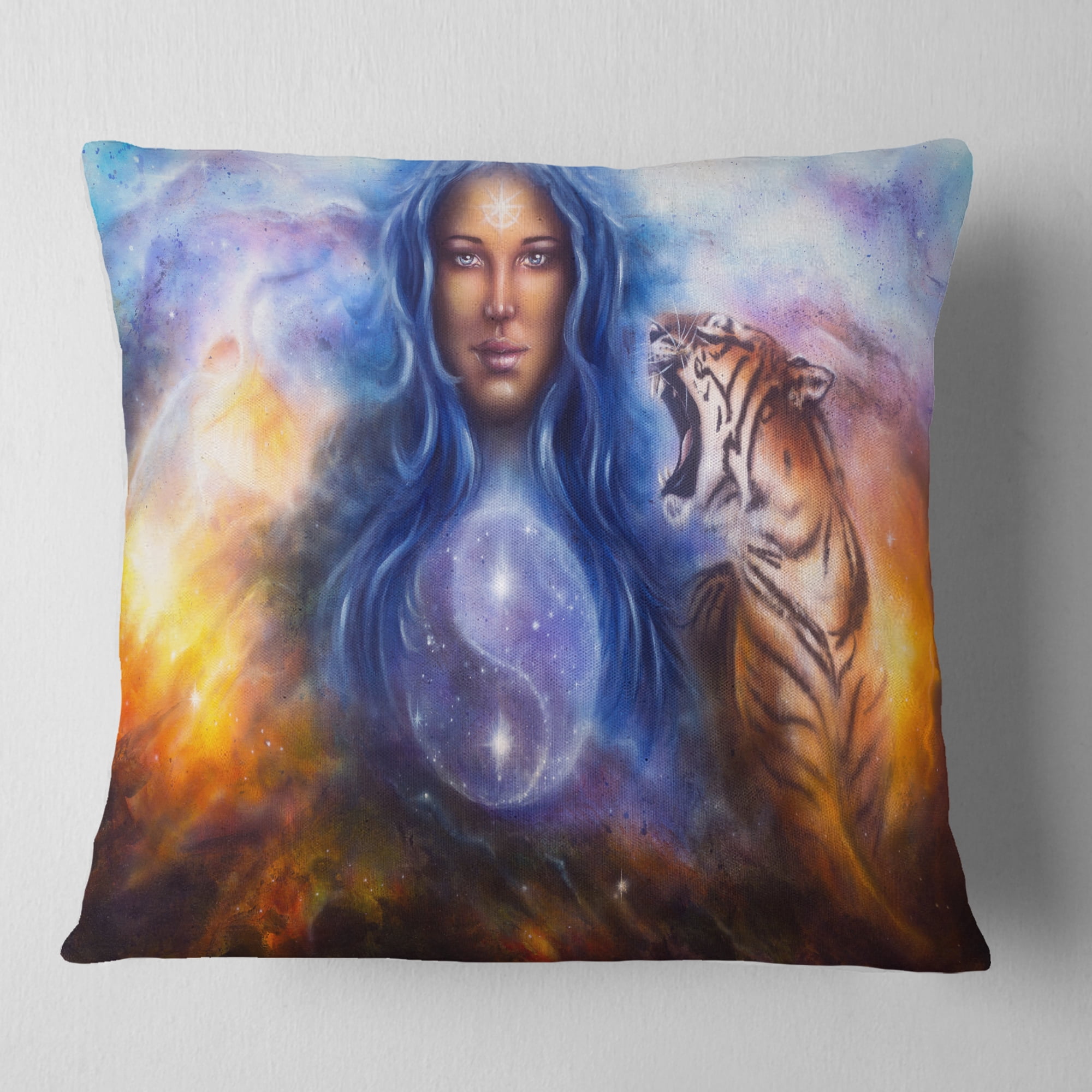 Designart Female Goddess Lada - Portrait Throw Pillow - 16x16