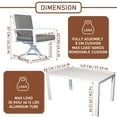 thumbnail image 3 of 7 Piece Patio Dining Set, Aluminum Outdoor Dining Set with 6 Swivel Chair Padded Removable Thicker Cushion, 57-inch Rectangle Dining Table, Patio Dining Bistro Sets - 6 Swivel Chair, 3 of 3