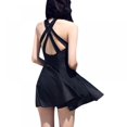 thumbnail image 2 of Orchip Women's One Piece Swimsuit, Ruched Back Cross Straps Skirt Bathing Suit, 2 of 6