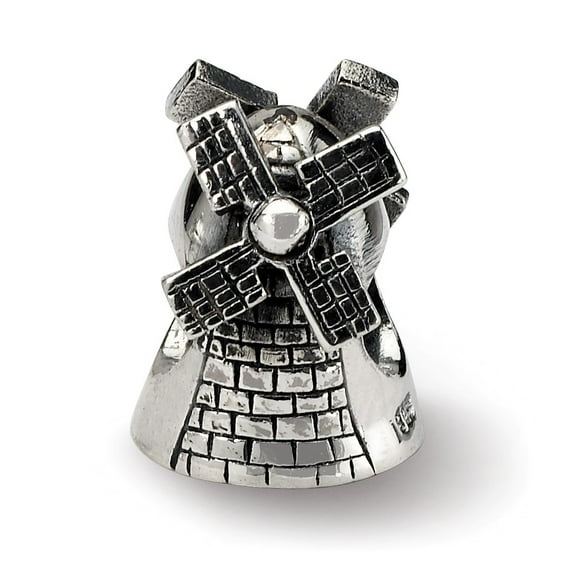 Solid 925 Sterling Silver Reflections Windmill Bead (8.2mm x 13.6mm)