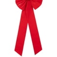 thumbnail image 4 of Northlight 14" x 34" Red 9-Loop Velveteen Christmas Bow Decoration, 4 of 9