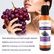 Grapeseed Oil by Velona - 2 fl oz | 100% Pure and Natural Carrier Oil | Refined | Skin, Face, Body, Hair Care | Use Today - Enjoy Results