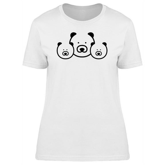 Three Bear Faces T-Shirt Women -Image by Shutterstock, Female x-Large