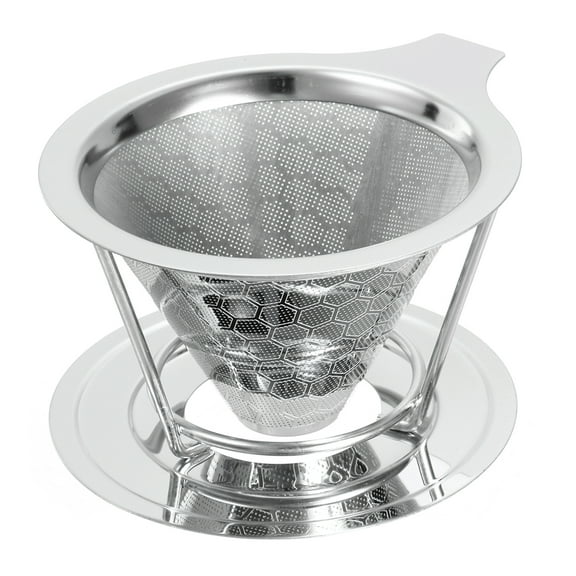 Uxcell Pour Over Coffee Dripper 600 Mesh 100mm Diameter Cone Reusable Filter Maker with Bracket for 1-2 cup