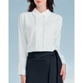thumbnail image 2 of SPRING SEAON Women's Button Down Shirt Classic Long Sleeve Office Chiffon Blouse, 2 of 4