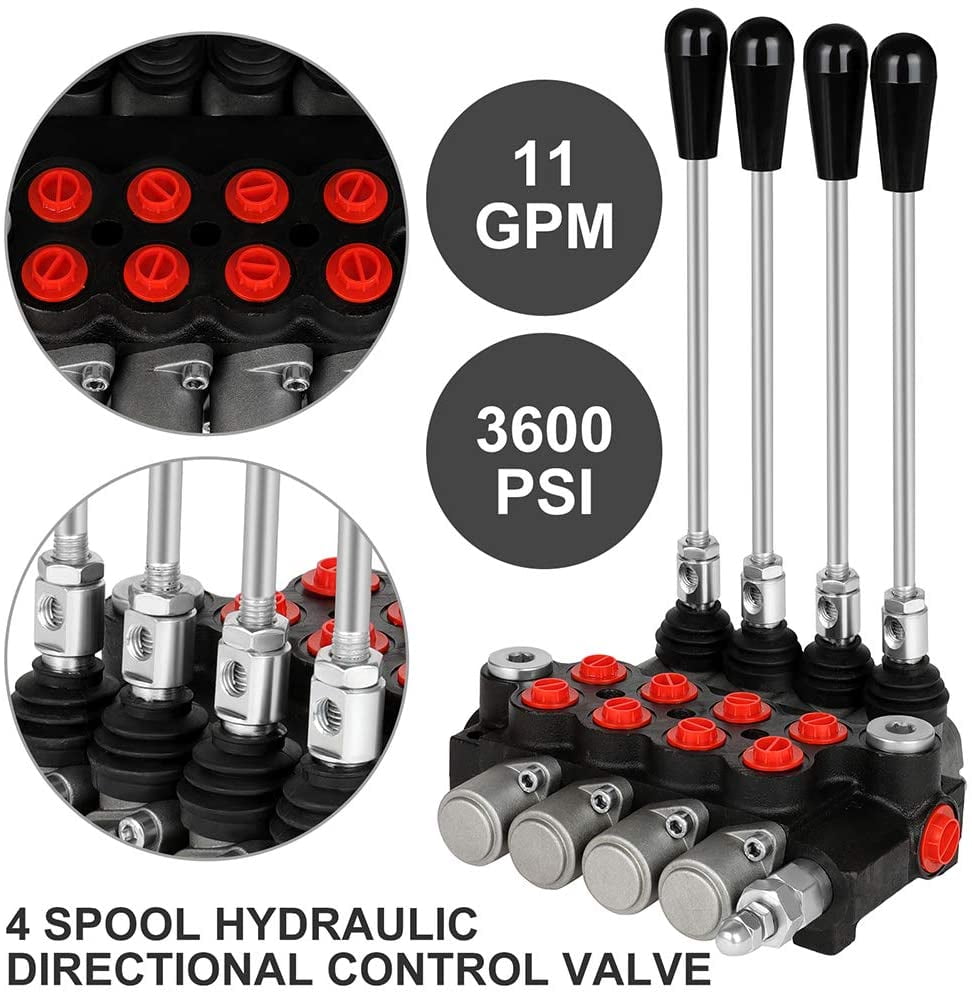 3 Spool Hydraulic Directional Control Valve Open Center 21 GPM