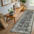 thumbnail image 2 of Hasoo 2' x 6' Washable Hallway Runner Soft Boho Vintage Kitchen Mats Stain Resistant Rugs for Bedroom Laundry Gray, 2 of 5