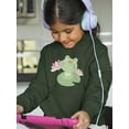 thumbnail image 2 of Cute Frog On Water Lily Hoodie Juniors -Image by Shutterstock,  x-Large, 2 of 4