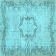 thumbnail image 1 of Ahgly Company Indoor Square Abstract Light Blue Contemporary Area Rugs, 6' Square, 1 of 4