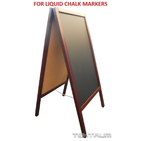 Board Wood Sign (TEKTRUM DOUBLE-SIDE SIDEWALK A-FRAME WOOD MAHOGANY SANDWICH SIGN BOARD 20