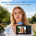 thumbnail image 6 of Ourlife 5K Digital Camera 80MP, Dual Screen WiFi Vlogging Device with 18X Zoom, Flash, 64GB Card, Point-and-Shoot for Teens Adults, Black, 6 of 10