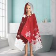 thumbnail image 6 of Red Christmas Snowflake Pattern Hooded Bath Towel，60"x35" for Ages 3 To 12 Kids, Quick Dry Lightweight Soft Microfiber Hood Beach Towel Cover Up for Kids, 6 of 7