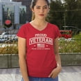 thumbnail image 4 of Proud Veteran Women's V-Neck T-shirt Veteran's Day Military Honor US Flag Army Air Force RED Friday American Patriot Tee, 4 of 7