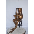 thumbnail image 2 of Nifao Frog playing saxophone bronze statue – Home Decor Sculpture, 23"L x 15"W x 30"H, 2 of 8
