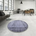 thumbnail image 4 of Ahgly Company Machine Washable Indoor Square Contemporary Blue Gray Area Rugs, 3' Square, 4 of 7