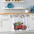 thumbnail image 6 of Christmas Truck Sink Skirt 10"Wx11"L,Dustproof Under Sink Curtain W/ Self Adhesive Tape,Xmas Tree Branch Red Balls Snowflake Rustic Cabinet Curtain Cover for Bathroom Vanity,Kitchen Storage Shelf, 6 of 9