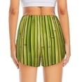 thumbnail image 4 of Uemuo Green Bamboo Fence Pattern Women's Athletic Shorts High Waisted Running Shorts with Liner Pockets Gym Elastic Workout Shorts-X-Large, 4 of 9