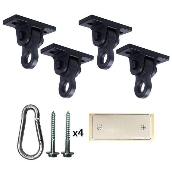 ABUSA Heavy Duty Black Swing Hangers Screws Bolts Included Over 5000 lb Capacity Playground Porch Yoga Seat Trapeze Wooden Sets Indoor Outdoor (4 Pac