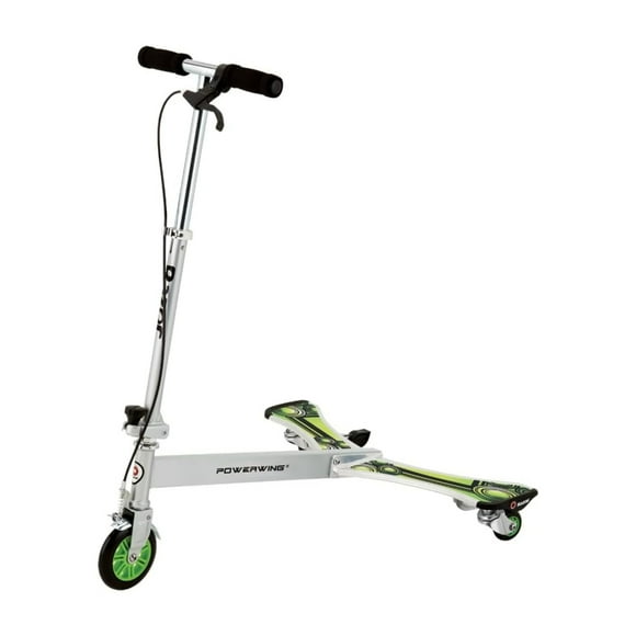 Razor DLX PowerWing Caster Scooter, 3 Urethane Wheels for Taller Riders, Green