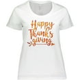 thumbnail image 3 of Inktastic Happy Thanksgiving with Leaf Arrow in Fall Colors Women's Plus Size T-Shirt, 3 of 5