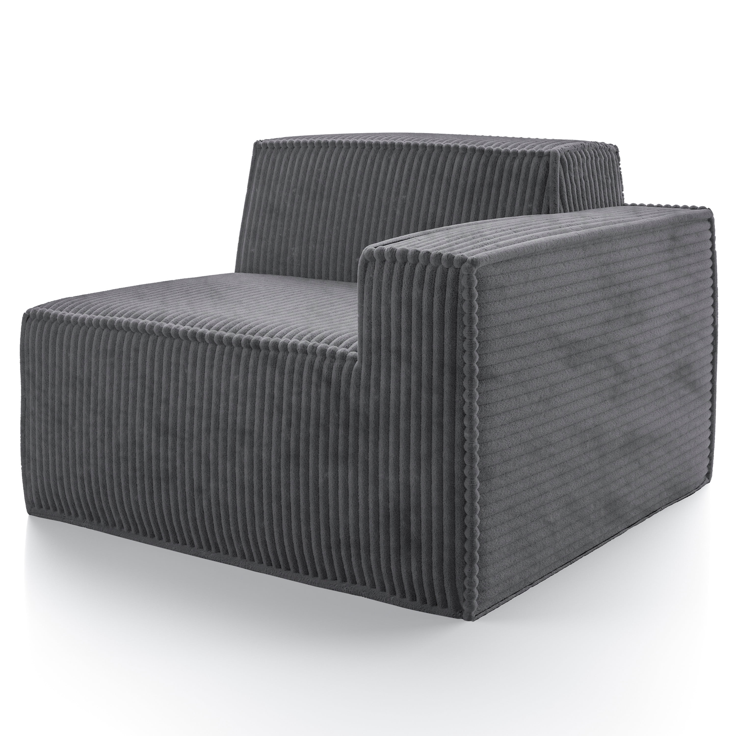 Furniture of America Solan Modern Chenille Modular Wide Track Arms Sofa, Dark Gray
