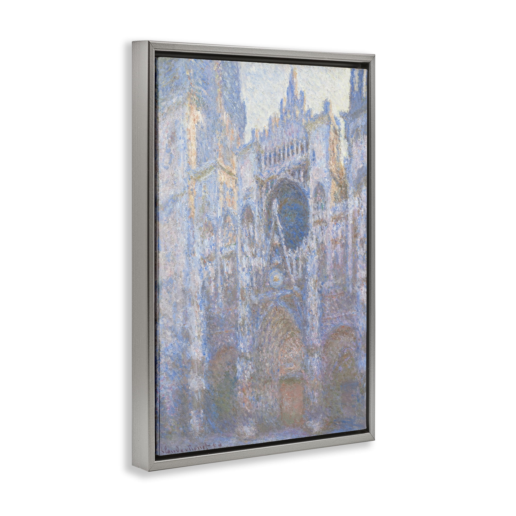 Stupell Industries Classical Cathedral Façade Buildings & Architecture Painting Gray Floater Framed Canvas Art Print Wall Art, 17 x 25