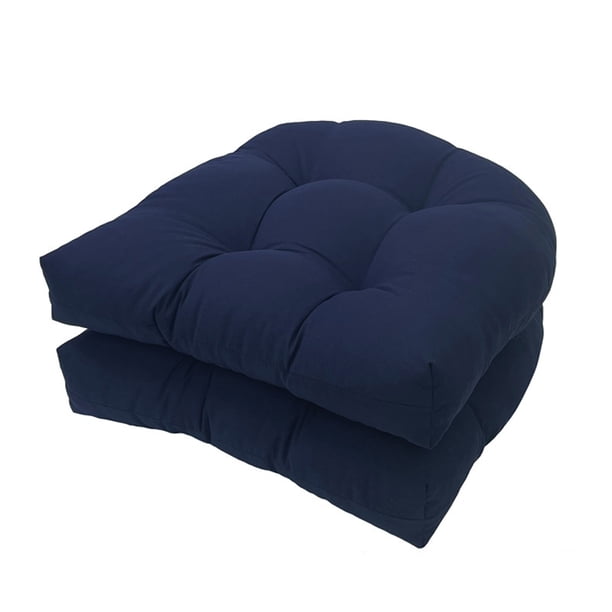 Xiao Hua Juego de 2 cojines para silla de interior y exterior, aptos para terraza, jardín, ratán, tatami, color azul oscuro.