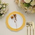 thumbnail image 3 of BalsaCircle WHITE GOLD 10 Round 10" Disposable Salad Plastic Plates Blossom Design Party Tableware Decorations, 3 of 8