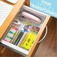 thumbnail image 2 of primebox Six Pieces. Plastic Clear Drawer Organizers for Bathroom, Kitchen, Bedroom, Office. Organizer Bins, Storage Trays. Heavy Duty, Stackable, Non-Slip. 3 Sizes, 2 of 4