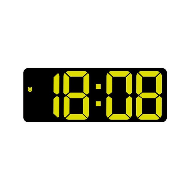 Reloj despertador con espejo de fuente grande, reloj LED multifunción, reloj electrónico con batería enchufable, reloj despertador de doble propósito