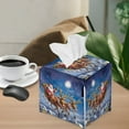 thumbnail image 4 of Renewold Reindeer Santa Tissue Holder Square Christmas PU Leather Tissue Dispenser for Napkin Facial Paper Decorative Holder for Bathroom Nightstand Desktop, 4 of 5