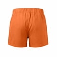 thumbnail image 7 of Sheghy Womens Shorts 100%Cotton Women Casual High Waist Plus Size Non-Stretch Textured Ruched Shorts with Button Drawstring & Pockets Orange XL, 7 of 7