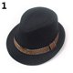 thumbnail image 2 of Sombrero de ala corta con corona y ala ancha Kaola, unisex, para niños, estilo jazz, color negro, 2 of 8