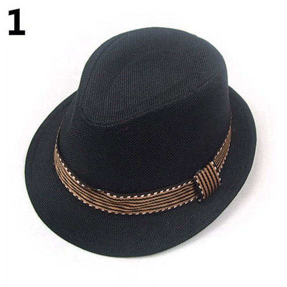 Joernso Unisex Kids' Fashion Cool Jazz Pitched Crown Short Brim Hat Cap Fedora Hat