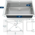 thumbnail image 2 of Kitchen Sink, 33 Inch Drop In Workstation Kitchen Sink, 16 Gauge Stainless Steel Sink Drop-In Topmount Single Bowl Kitchen Sink with Ledge and Accessories(33"X22"X10"), 2 of 8