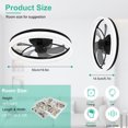 thumbnail image 3 of Modern Ceiling Fan Lamp Semi-Flush Mount Ceiling Fan with LED, 3 of 8
