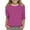 Hot Pink, variant on Efsteb Kids Girls 3/4 Sleeve Tshirt Summer Round Neck Three-quarter Sleeve Tops Comfy Cute Striped Print Loose Casual Blouses(Blue,5 Years )