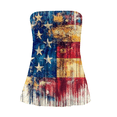 thumbnail image 5 of American 250th Anniversary Tube Tops for Women Patriotic Print Casual Pleated Sleeveless Tube Tops Bandeau Tunic Tops Strapless Smocked Tank Tops, 5 of 5