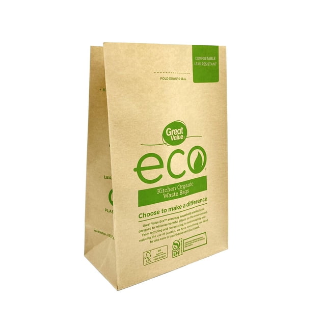 Great Value Leak Resistant Kitchen Organic Waste Bags, 4.5L , 10bags