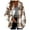 Brown, variant on Womens Fall Jacket Wool Lamb Plaid Shirts Long Sleeve Flannel Lapel Button Down Cardigan Boyfriend Shacket Lightweight Jacket