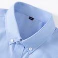 thumbnail image 4 of Aimik Hanes Mens Stretch Slim Fit Dress Shirts Well-Fitted Lightweight Soft Long Sleeve Casual Button Down Shirts-Blue XL, 4 of 5