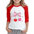 thumbnail image 2 of Girls Summer Tops Size 7/8 Solid Color Short Sleeve Tunic Tee Tops Classic Fit Clothes for Back To School Festival Summer Blouse for Girls, 2 of 4