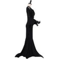 thumbnail image 3 of Women's Morticia Gothic Addams Black Dress Adult Gothic Witch Vintage Dress, 3 of 7