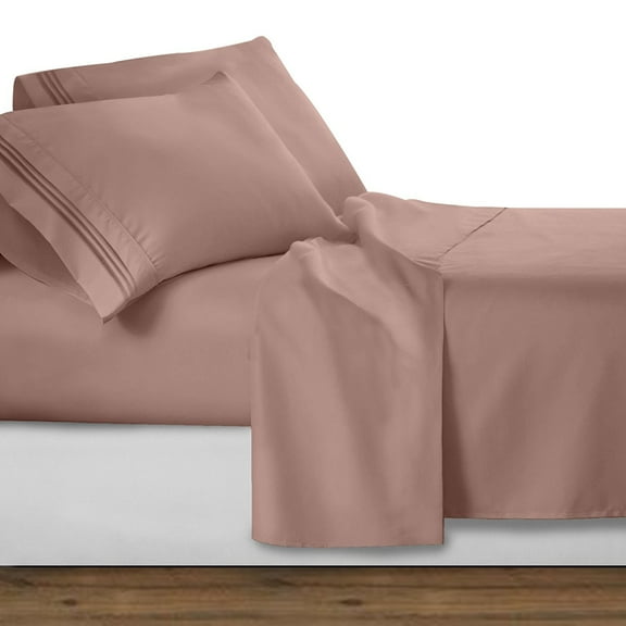 Elegant Comfort 1500 Series Wrinkle and Fade Resistant 4-Piece Bed Sheet set, Deep Pocket, HypoAllergenic - California King, Taupe