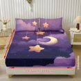 thumbnail image 2 of Jiueut Moon Star Pattern Twin Fitted Sheet Set, Warm Soft Bedroom Sheet Set 2 Pack Washable Pillow Cover Bedding Sheet with Non Slip Band, 2 of 7
