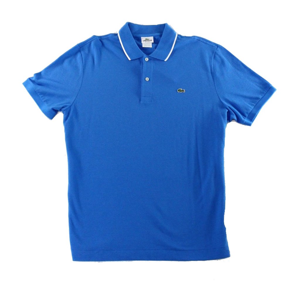 lacoste tipped collar polo