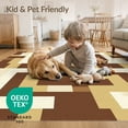 thumbnail image 4 of ODIKA 9'x12' Washable Area Rug Non-Shedding, Easy Care Contemporary Abstract Rectangular Motifs Balanced Transitional for Master Suite, California King, Under Bed, 4 of 7