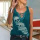 thumbnail image 2 of Blusas casuales de moda sexy con cuello en V y cordones sin mangas para mujer, 2 of 5