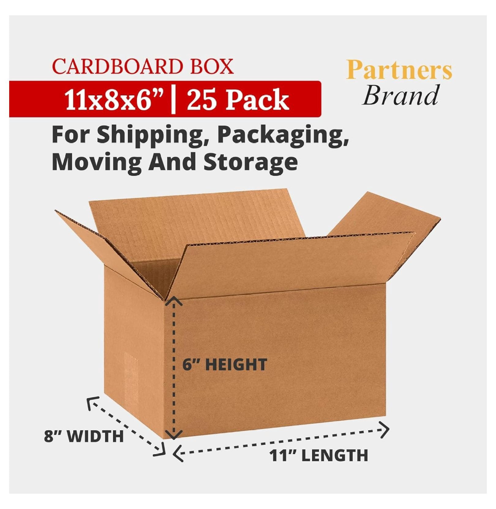 11 x 8 x 6 Corrugated Cardboard Boxes, Small 11"L x 8"W x 6"H, Pack of 25 | Shipping, Packaging, Moving, Storage Box for Home or Business, Strong Wholesale Bulk Boxes